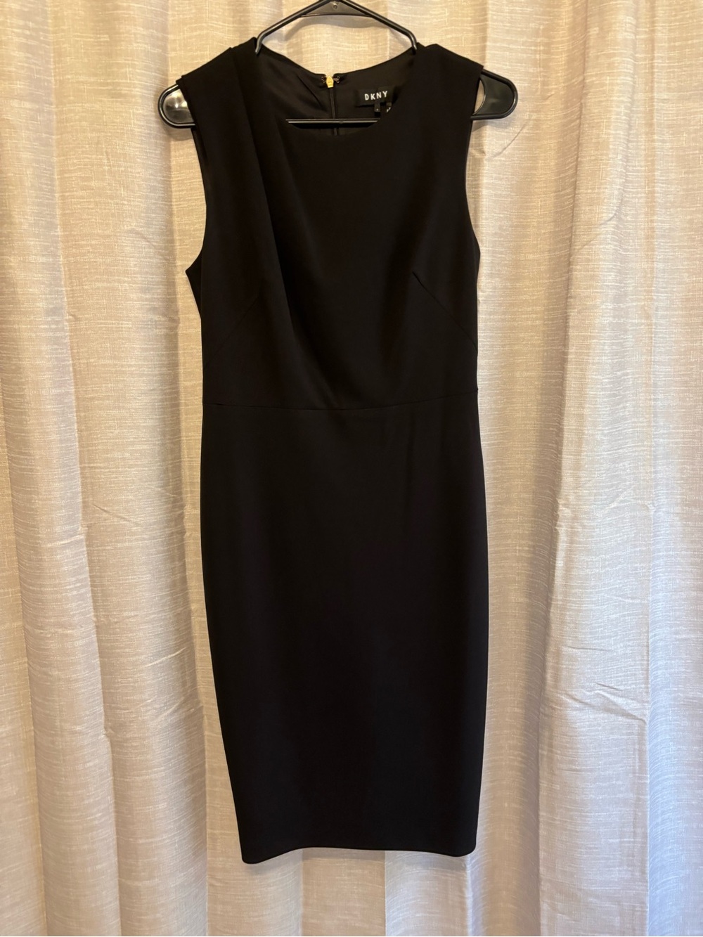 DKNY Sleeveless Asymmetric Neckline Sheath Dress